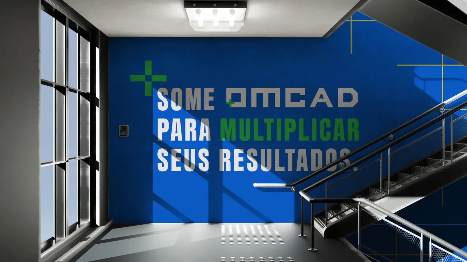 OMCAD, parede com a marca